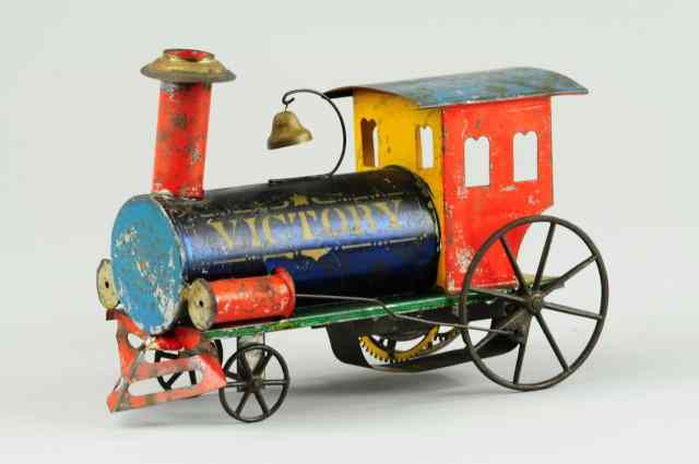 Appraisal: 'VICTORY'' LOCOMOTIVE Ives c clockwork driven early American tin hand