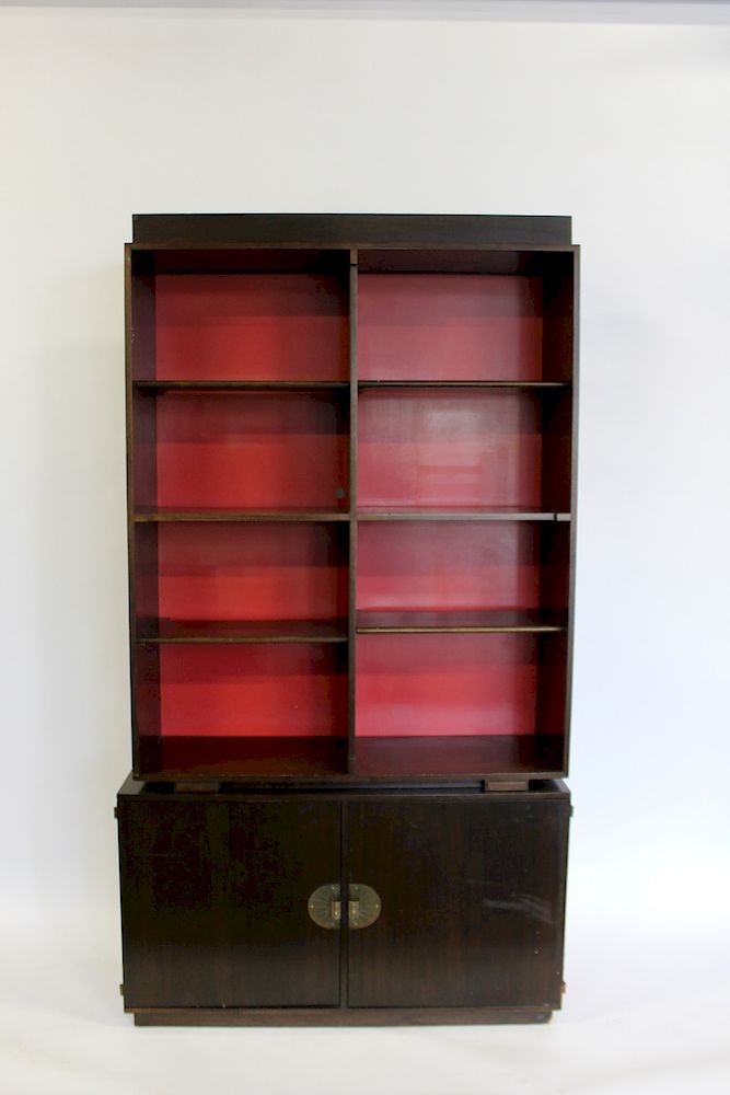 Appraisal: MIDCENTURY Parzingers Originals Piece Bookcase Cabinet Signed in a drawer