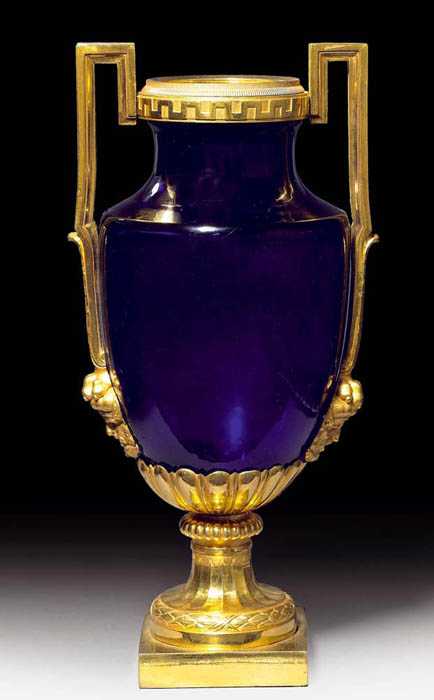 Appraisal: SMALL TWO-HANDLED VASE Louis XVI Paris circa Matte and polished