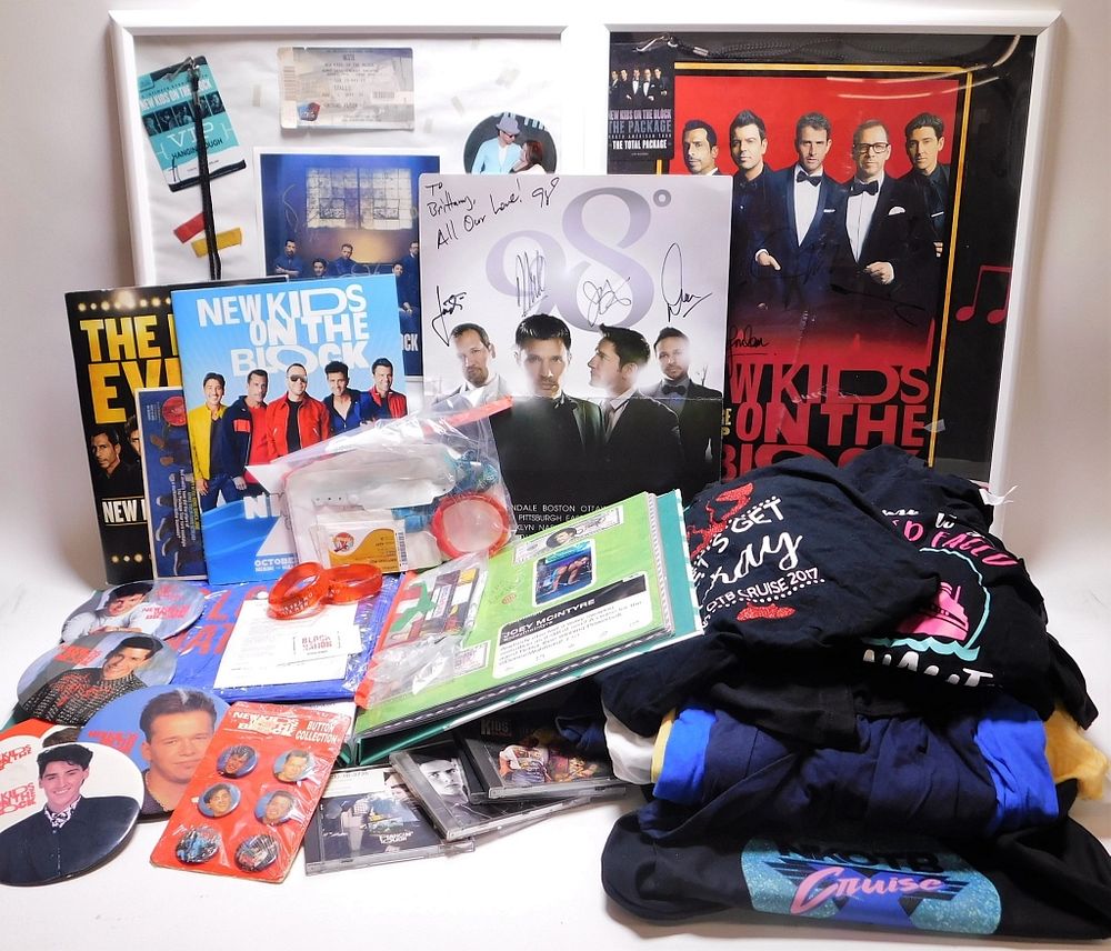 Appraisal: Large NKOTB Signed Poster Ephemera Collection United States - Includes