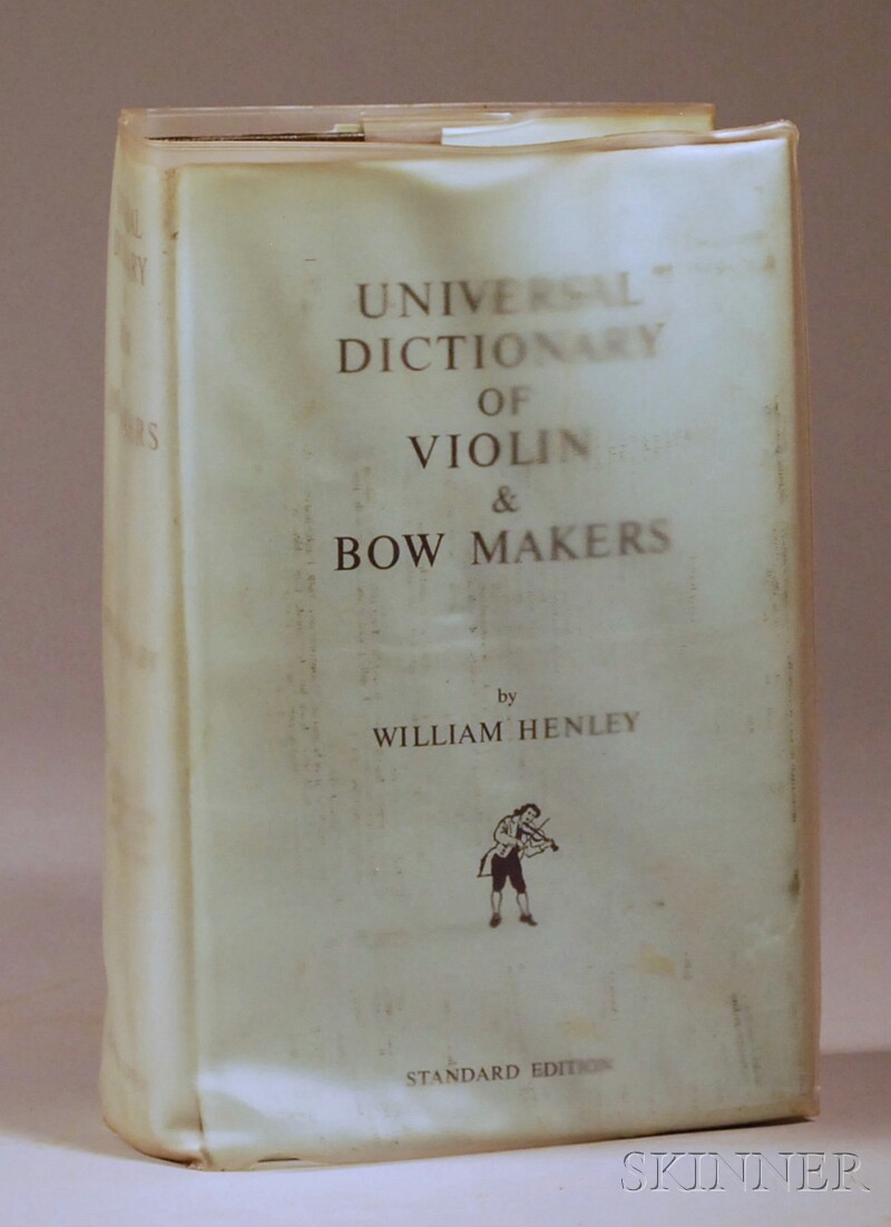 Appraisal: Henley W Universal Dictionary of Violin Bowmakers standard edition