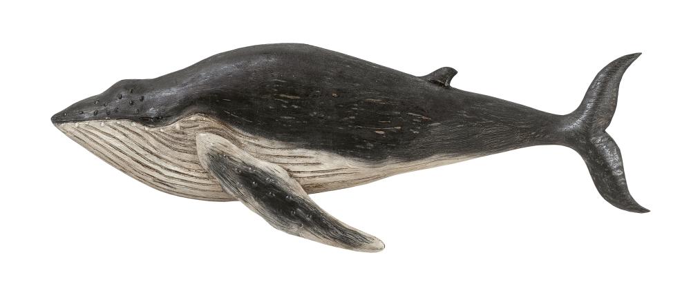 Appraisal: ROGER MITCHELL CARVED AND PAINTED HUMPBACK WHALE KINGSTON MASSACHUSETTS CONTEMPORARY