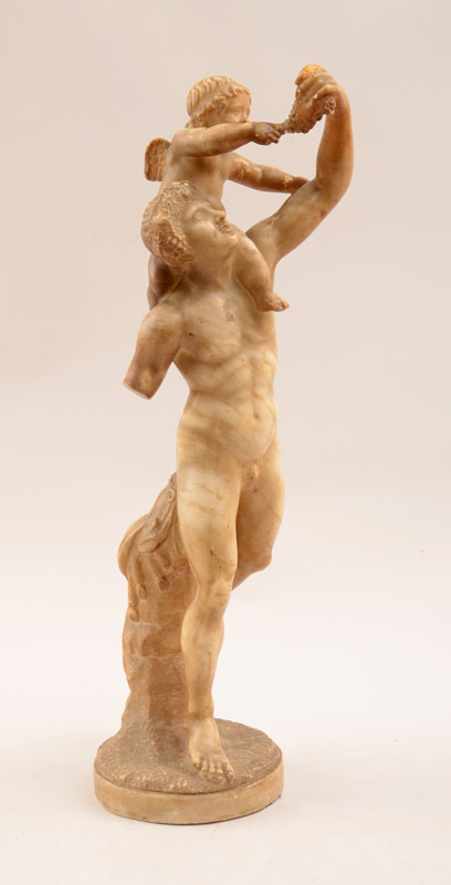 Appraisal: Italian Grand Tour Carved Marble Group Bacchus and Eros After