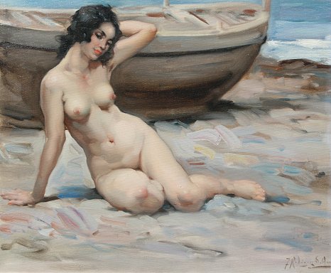 Appraisal: SANCHEZ CLEMENTE Francisco Rodriguez Spain th C Nude on the