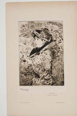 Appraisal: DOUARD MANET Jeanne le Printemps Etching on cream laid paper