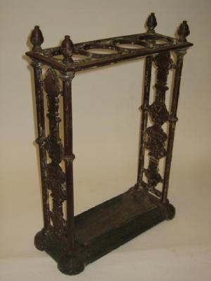 Appraisal: A VICTORIAN CAST IRON UMBRELLA STAND of oblong form with