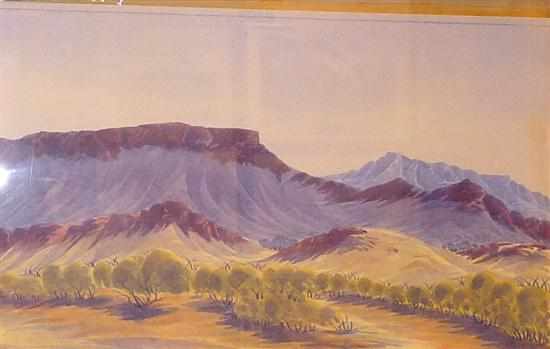 Appraisal: ENOS NAMATJIRA CENTRAL AUSTRALIAN LANDSCAPE WATERCOLOUR