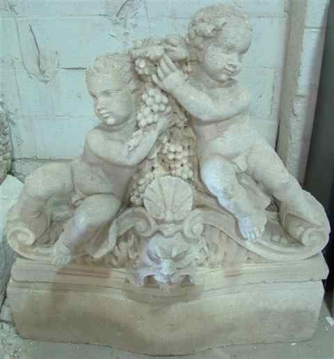 Appraisal: ITALIAN BAROQUE STYLE ''VICENZA'' STONE FOUNTAIN Circa carved with two