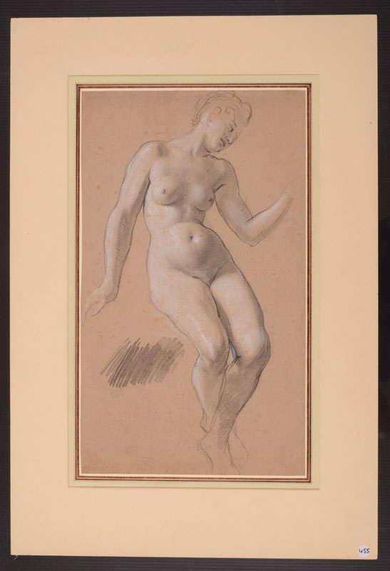 Appraisal: FRENCH SCHOOL STUDY OF A FEMALE NUDE Black and white