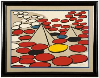 Appraisal: Alexander Calder ''Pyramids and Circles'' signed in pencil lower right