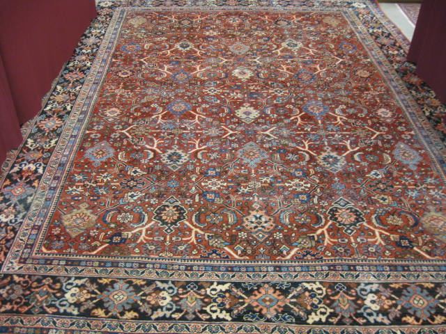 Appraisal: Mahal Persian Handmade Room Size Rug overall fanciful floral red