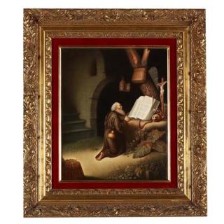 Appraisal: An Antique KPM Porcelain Plaque of Saint Jerome in Prayer