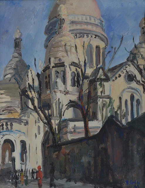 Appraisal: R CARLESacre Coeur signed and dated oils on canvas x