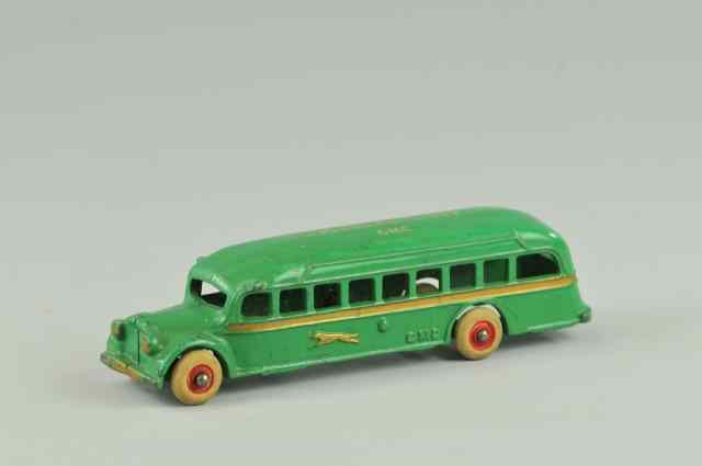 Appraisal: ARCADE GMC GREYHOUND BUS Cast iron painted in green overall