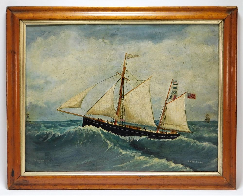 Appraisal: W Massarella Poole Maritime Ship Painting United States th Century