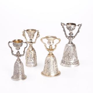 Appraisal: Continental and German silver marriage cups Continental and German silver