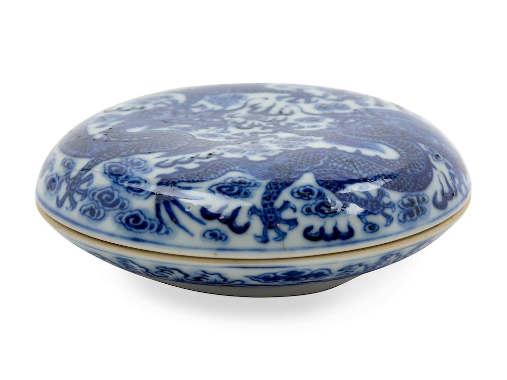 Appraisal: A Chinese Porcelain Seal Box and Cover Diameter inches A