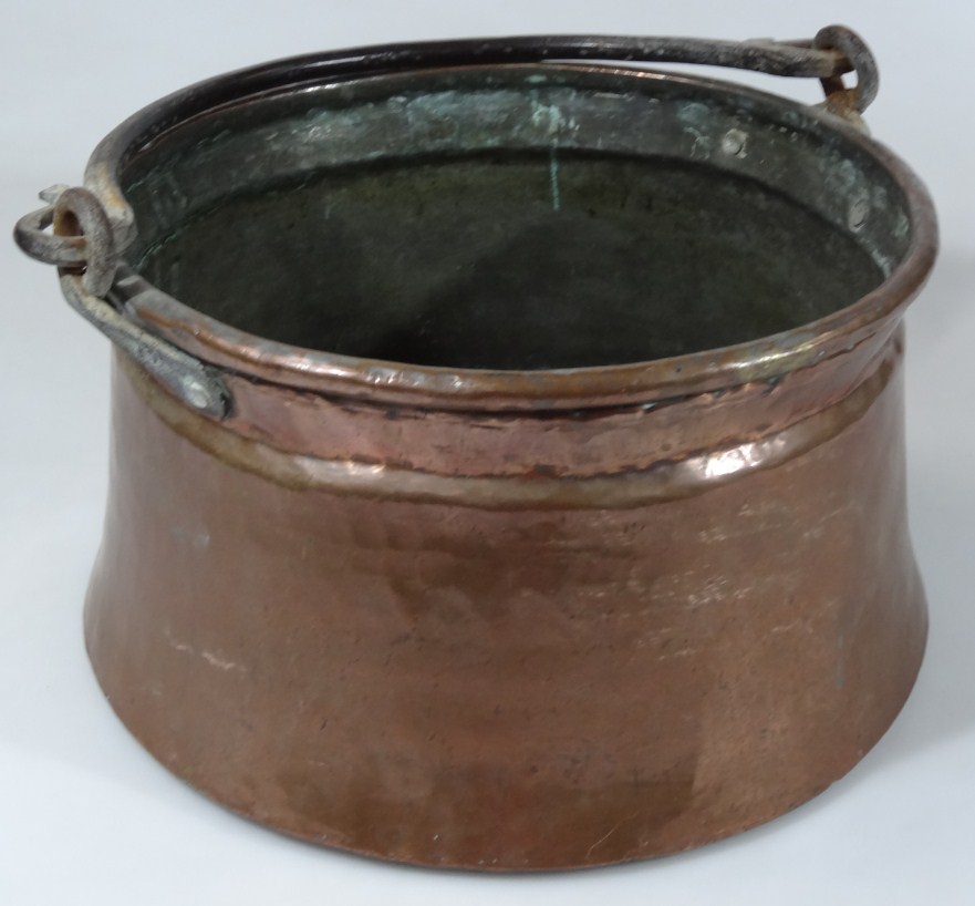 Appraisal: A late th early thC copper stew pot of inverted