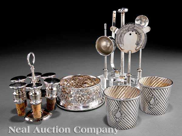 Appraisal: A Group of Sterling Silver and Silverplate Bar Items including