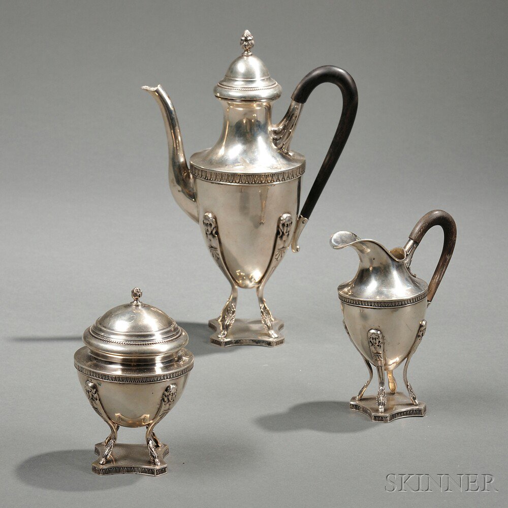 Appraisal: Three-piece German Silver Tea Service late th early th century