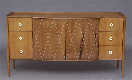 Appraisal: ART DECO IVORY-INLAID SIDEBOARD in x ft in x in