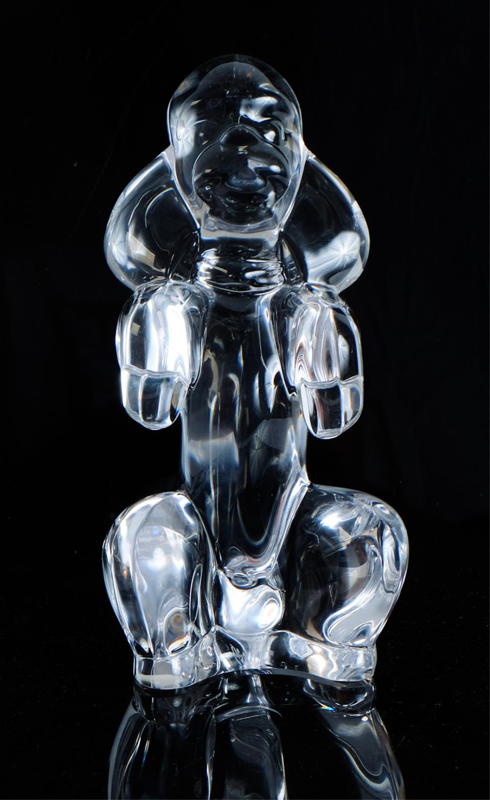 Appraisal: FRENCH SEVRES CRYSTAL SCULPTURE OF A POODLEFrench Sevres crystal sculpture