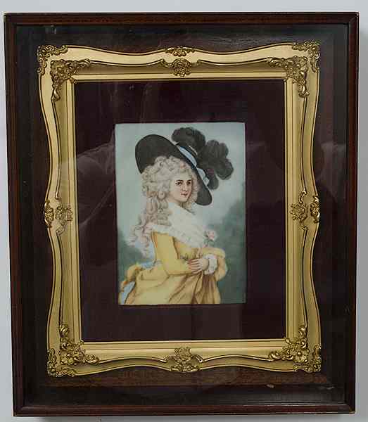 Appraisal: German Portrait Plaque Germany A hand painted plaque depicting a