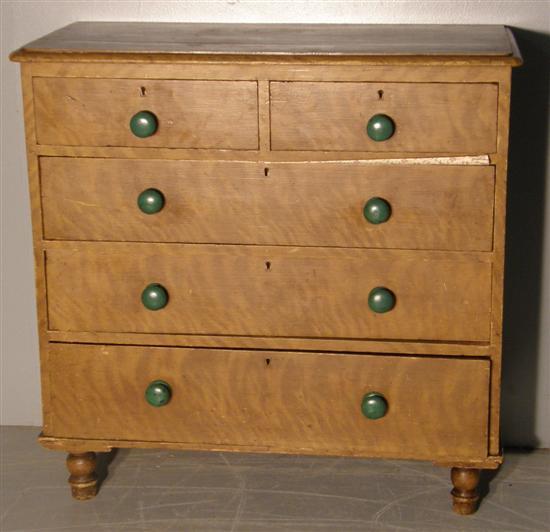 Appraisal: Victorian simulated satinwood chest of two short and three long