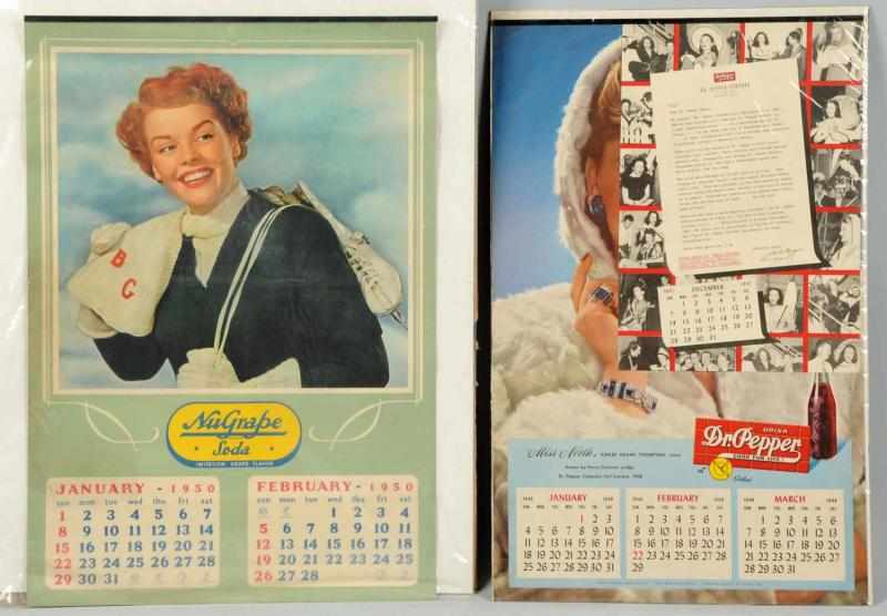 Appraisal: Dr Pepper NuGrape Soda Calendars Only light wear and soiling