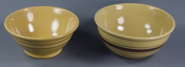 Appraisal: Yellow Ware Mixing BowlsTwo pieces including one with white and