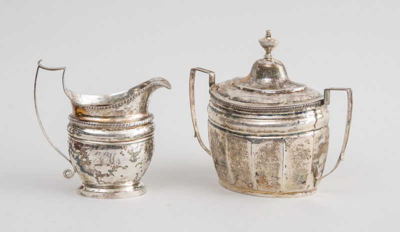 Appraisal: AMERICAN SILVER SUGAR BOWL AND COVER AND AN AMERICAN SILVER