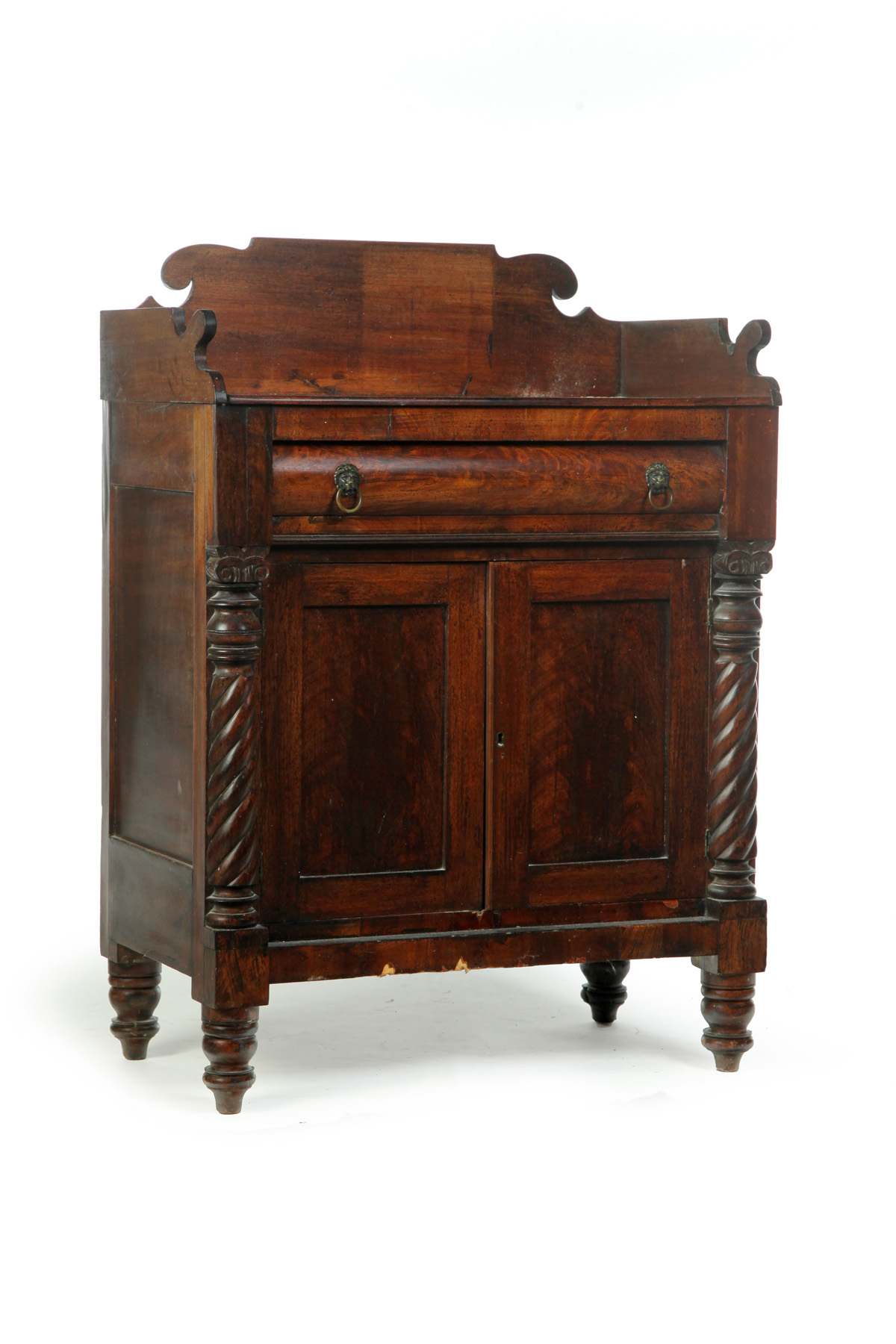 Appraisal: AMERICAN CLASSICAL WASHSTAND - mahogany pine and poplar Shaped gallery