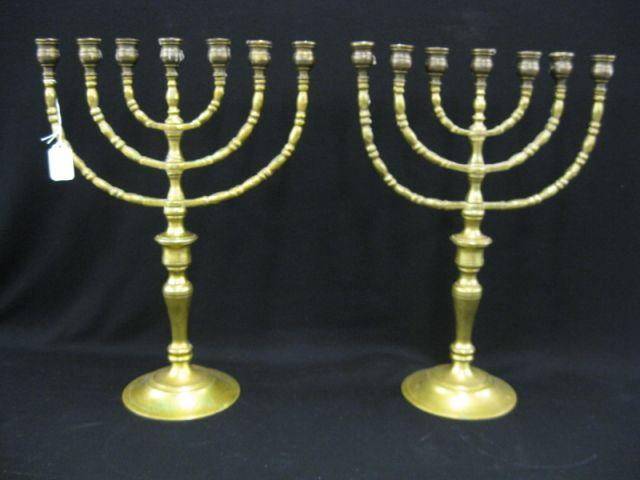 Appraisal: Pair of Judica Brass Candlabra light th century tall