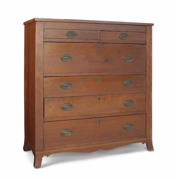 Appraisal: Pennsylvania Federal cherry chest of drawers ca h w