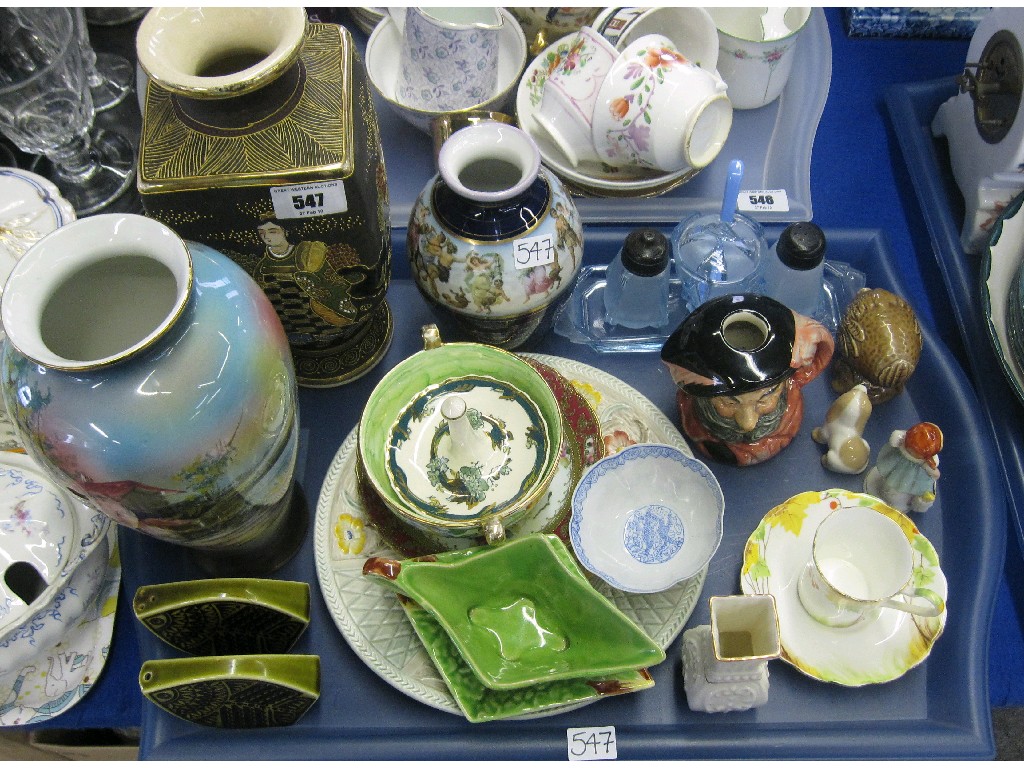 Appraisal: Tray lot comprising assorted ceramics - Doulton character jug Deco