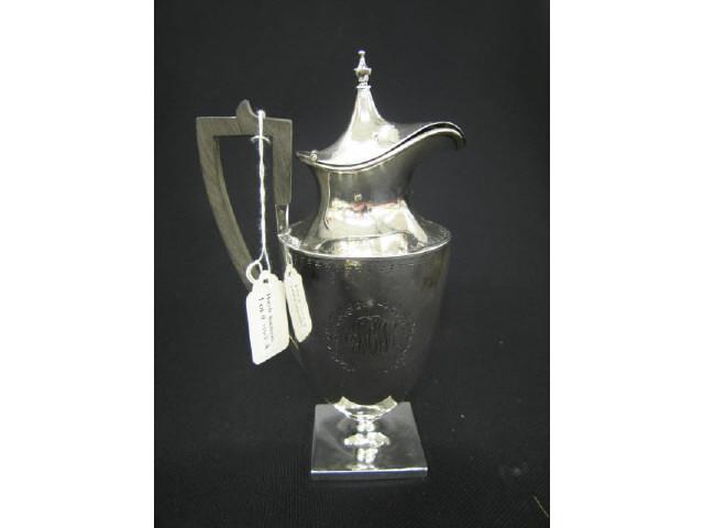 Appraisal: Victorian Sterling Silver Jug engraved trim classic form