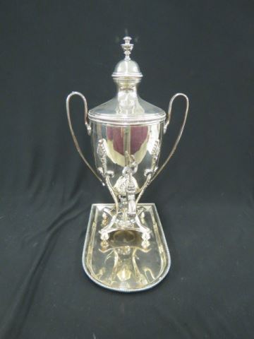 Appraisal: Sheffield Silverplate Tea Urn or Samovar classic urn form tall