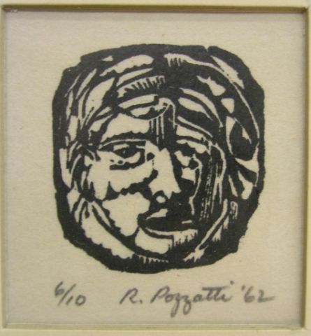 Appraisal: Rudy O Pozzatti - IN x engraving signed lower right