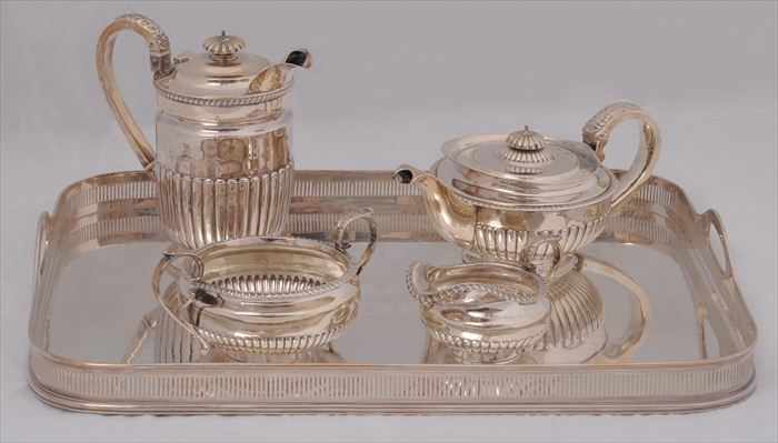 Appraisal: ASSEMBLED GEORGE III AND GEORGE IV ARMORIAL SILVER TEA AND