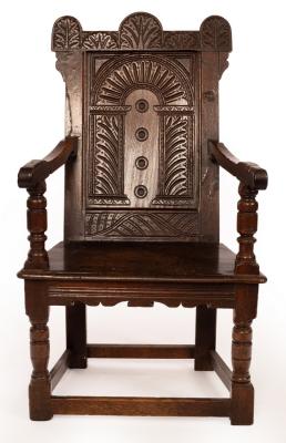 Appraisal: A Charles I oak wainscot chair probably West Country or