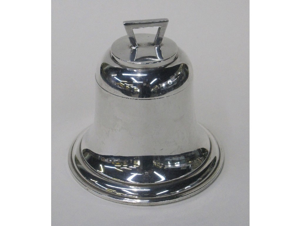 Appraisal: Silver inkwell modelled as a bell Birmingham