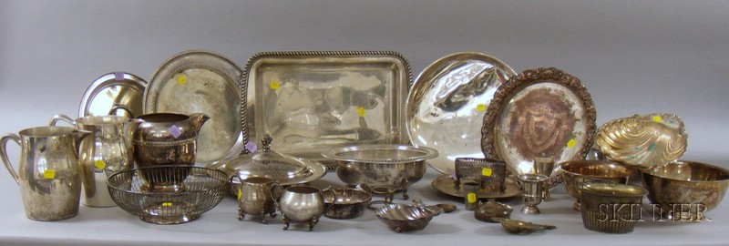 Appraisal: Group of Approximately Twenty Silver Plated Serving Items SaKs Fifth