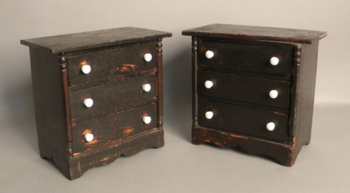 Appraisal: Pair of Victorian painted miniature chest of drawers th c