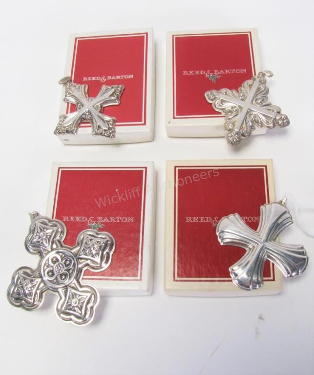 Appraisal: Four Reed Barton sterling ornaments including Christmas cross Christmas cross