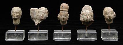 Appraisal: Five Greco-Indian Terracotta Heads