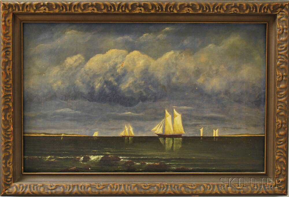 Appraisal: School of Mary Blood Mellen American - Sailboats on Calm