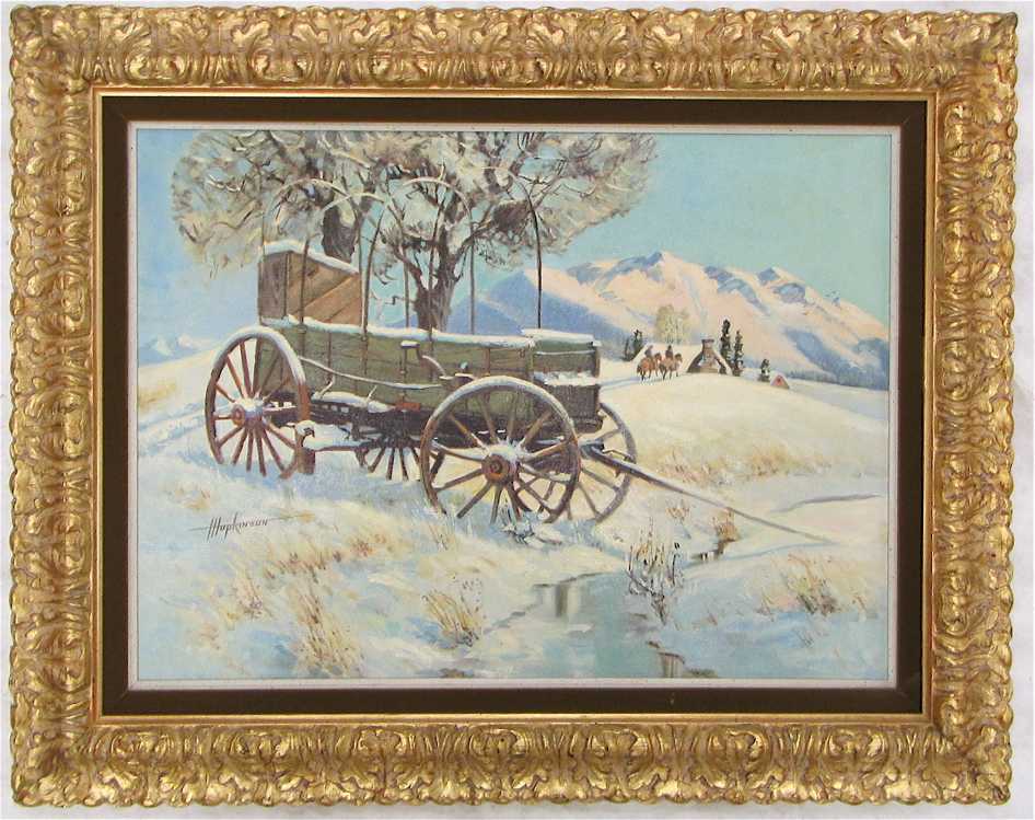 Appraisal: HAROLD HOPKINSON OIL ON CANVAS Arizona Wyoming - Snow covered