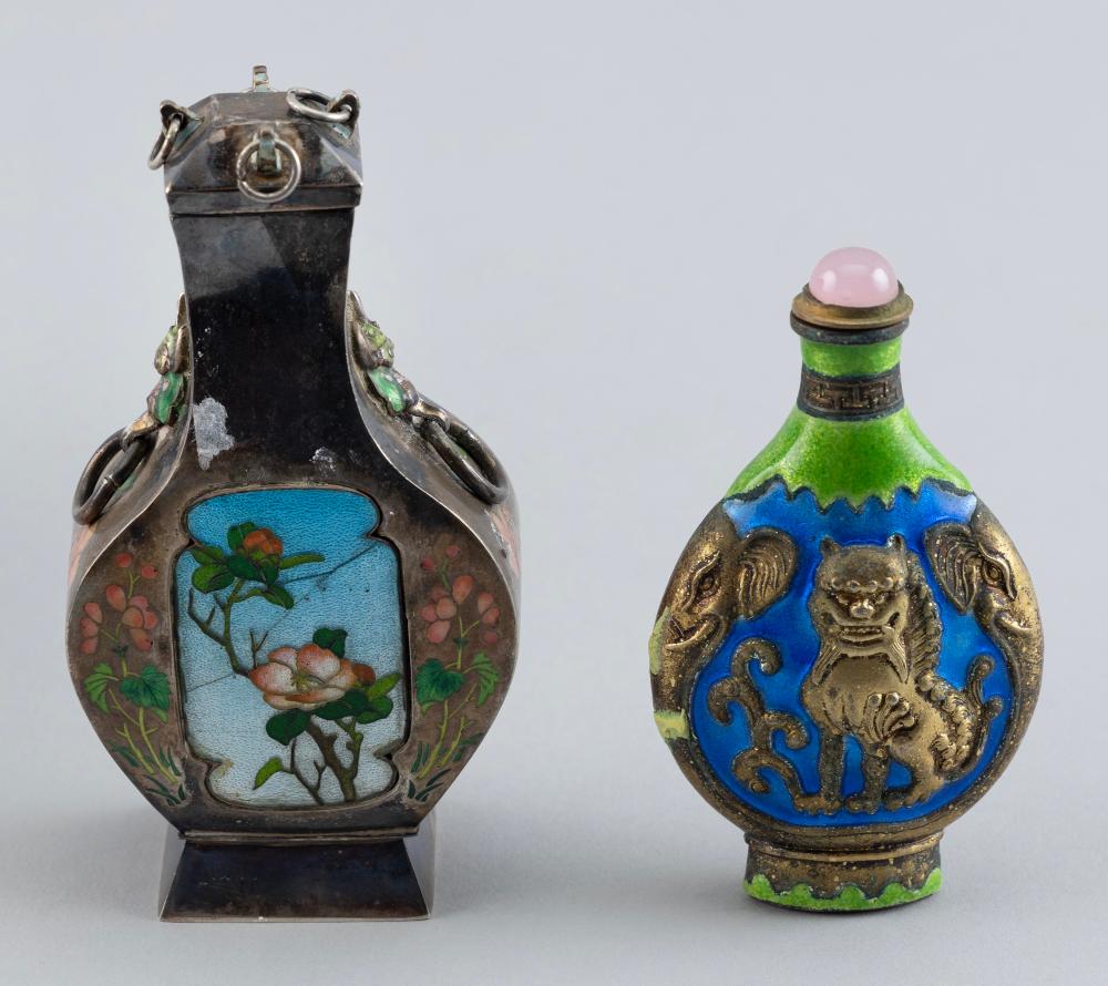 Appraisal: TWO ASIAN SILVER AND ENAMEL OBJECTS EARLY TH CENTURYTWO ASIAN