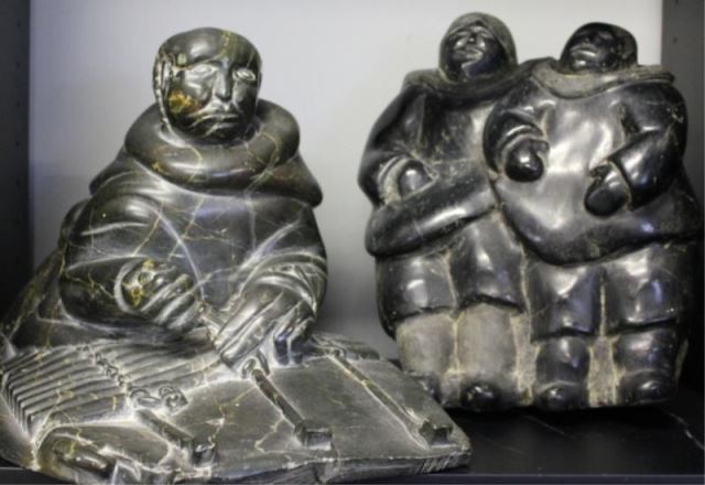 Appraisal: Piece Inuit Carving Lot of figures Includes a woman weaving