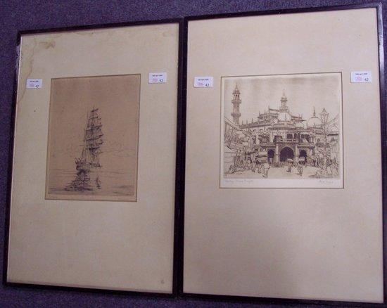 Appraisal: Macnair Bombay Juma Masjidartist's proof etching cm x cm x